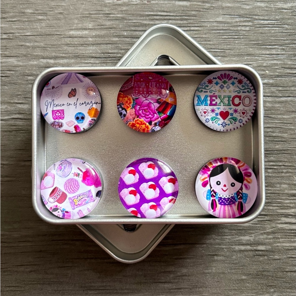 Handmade Colorful Mexican Theme Magnet Set